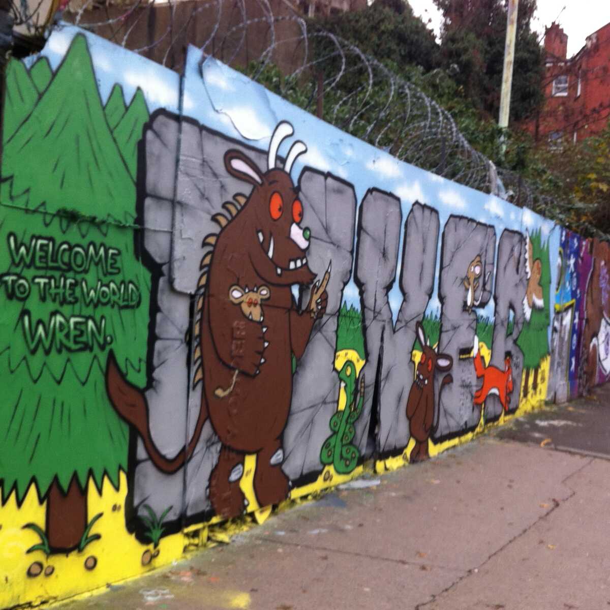 Graffiti of characters from the book, The Gruffalo